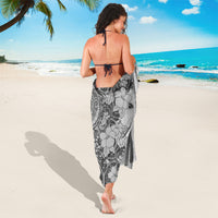 Polynesia Sarong Hibiscus and Hawaiian Tribal Tattoo Retro Style Gray Color LT9 - Polynesian Pride