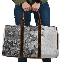 Polynesia Travel Bag Hibiscus Hawaiian Tribal Tattoo Retro Gray - Polynesian Pride