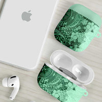 Polynesia AirPods Case Hibiscus Hawaiian Tribal Tattoo Retro Green - Polynesian Pride