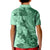 Polynesia Kid Polo Shirt Hibiscus and Hawaiian Tribal Tattoo Retro Style Green Color LT9 - Polynesian Pride
