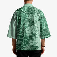 Polynesia Kimono Hibiscus Hawaiian Tribal Tattoo Retro Green - Polynesian Pride