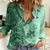 Polynesia Women Casual Shirt Hibiscus and Hawaiian Tribal Tattoo Retro Style Green Color LT9 Female Green - Polynesian Pride