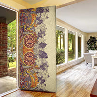 Polynesia Door Cover Hibiscus Hawaiian Tribal Tattoo Retro Tan - Polynesian Pride