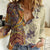 Polynesia Women Casual Shirt Hibiscus and Hawaiian Tribal Tattoo Retro Style Tan Color LT9 Female Tan - Polynesian Pride