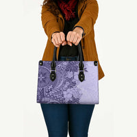 Polynesia Leather Bag Hibiscus Hawaiian Tribal Tattoo Retro Violet - Polynesian Pride