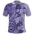 Polynesia Polo Shirt Hibiscus and Hawaiian Tribal Tattoo Retro Style Violet Color LT9 Violet - Polynesian Pride