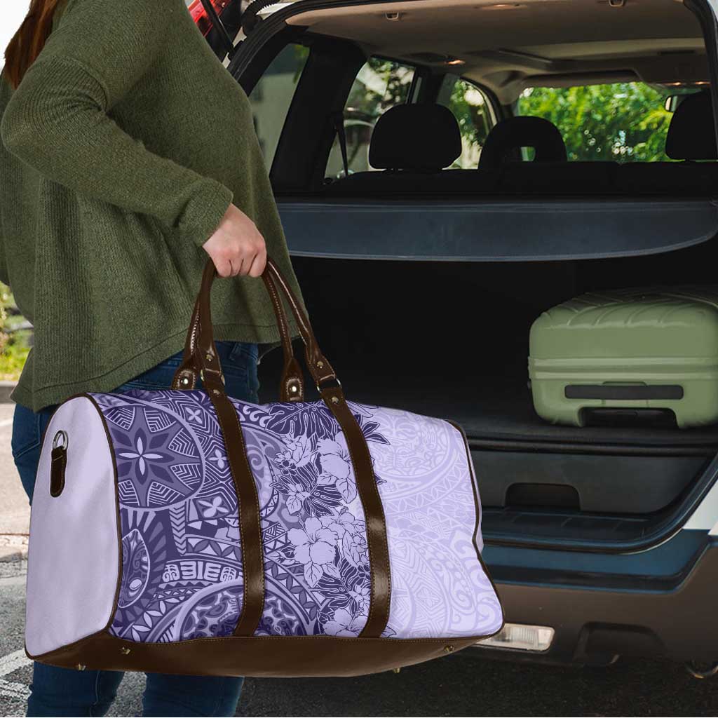Polynesia Travel Bag Hibiscus Hawaiian Tribal Tattoo Retro Violet - Polynesian Pride
