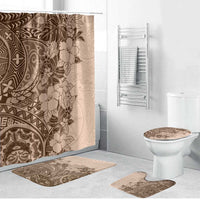 Polynesia Bathroom Set Hibiscus Hawaiian Tribal Tattoo Retro Pink Pastel - Polynesian Pride