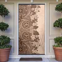 Polynesia Door Cover Hibiscus Hawaiian Tribal Tattoo Retro Pink Pastel - Polynesian Pride