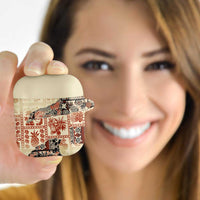 Hawaii Beige Version AirPods Case Aloha Tribal Pattern - Polynesian Pride