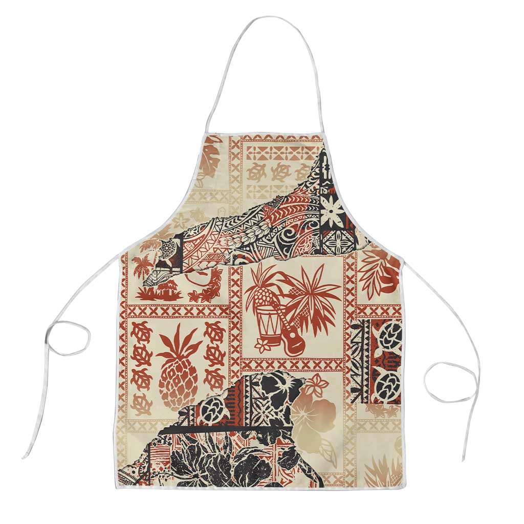 Hawaii Beige Version Apron Aloha Tribal Pattern - Polynesian Pride