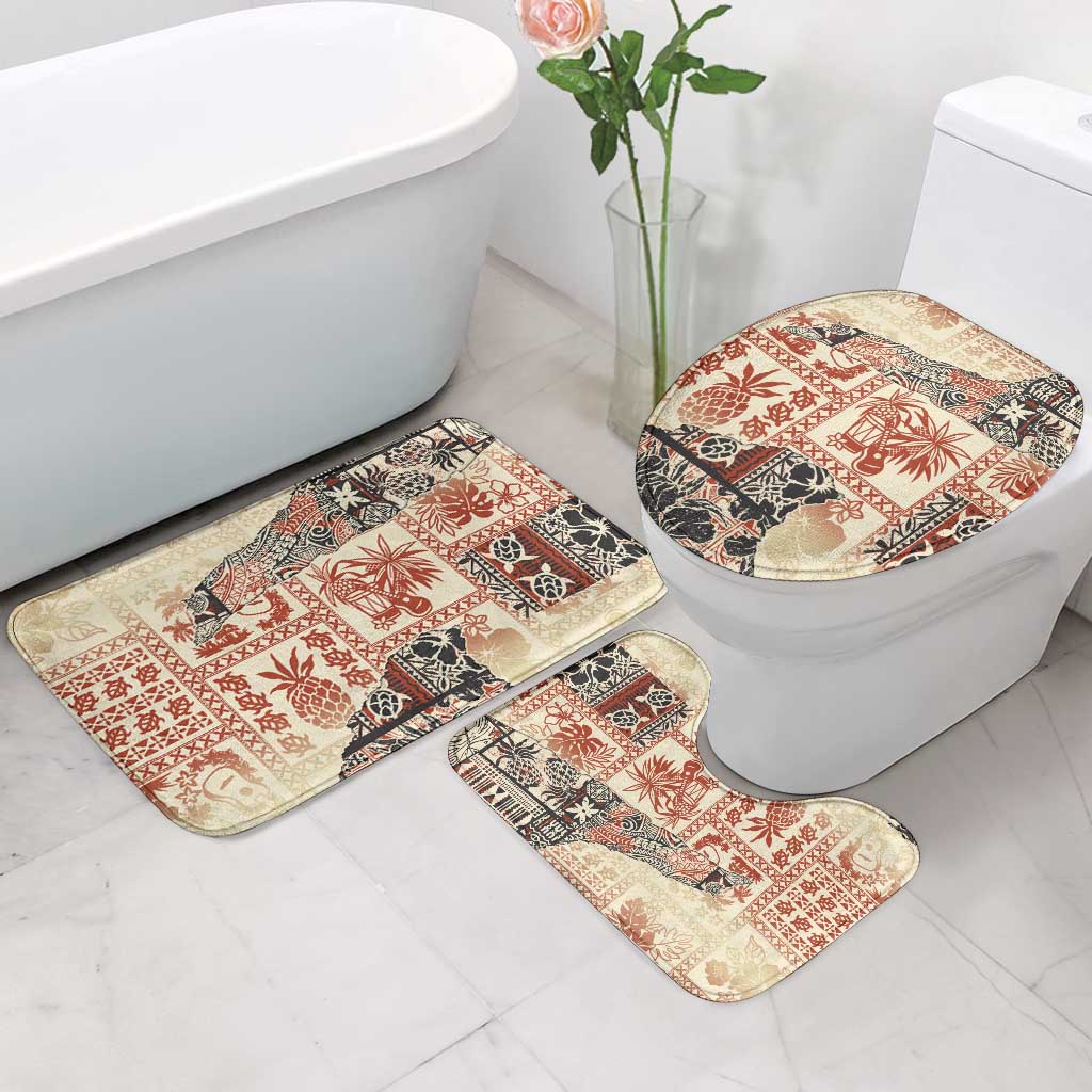 Hawaii Beige Version Bathroom Set Aloha Tribal Pattern - Polynesian Pride