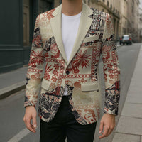 Hawaii Beige Version Blazer Aloha Tribal Pattern - Polynesian Pride