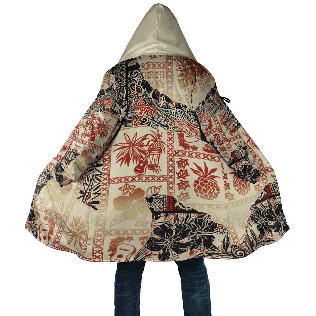 Hawaii Beige Version Cloak Aloha Tribal Pattern - Polynesian Pride