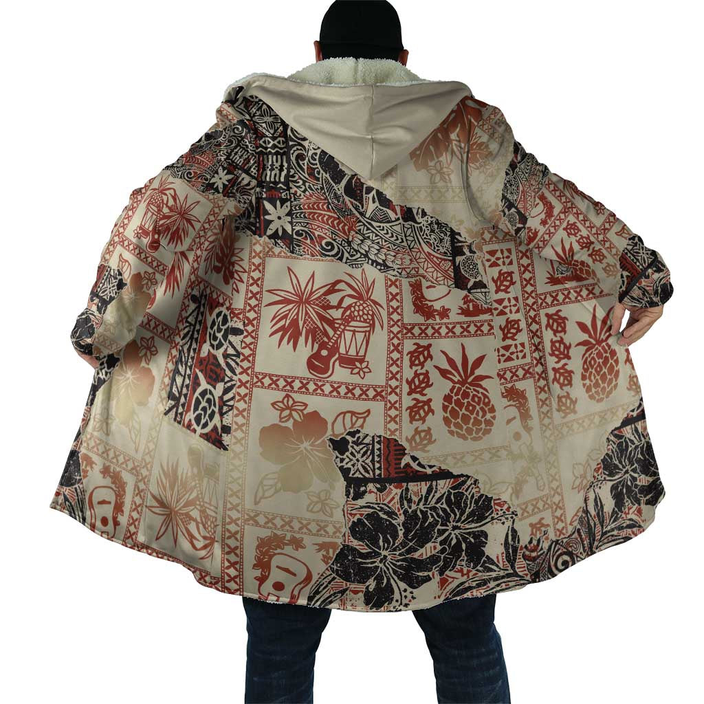 Hawaii Beige Version Cloak Aloha Tribal Pattern - Polynesian Pride