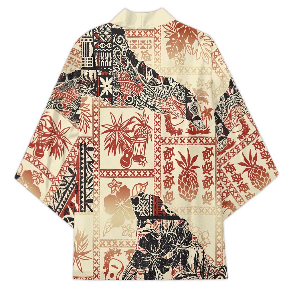 Hawaii Beige Version Kimono Aloha Tribal Pattern - Polynesian Pride