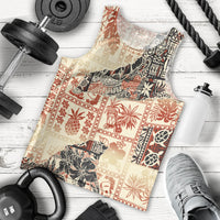 Hawaii Men Tank Top Aloha Tribal Pattern Beige Version LT9 - Polynesian Pride