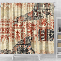 Hawaii Shower Curtain Aloha Tribal Pattern Beige Version LT9 - Polynesian Pride