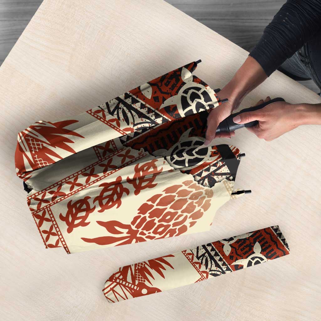 Hawaii Beige Version Umbrella Aloha Tribal Pattern - Polynesian Pride