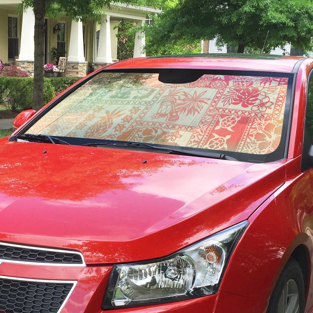 Hawaii Sweat Pink Ombre Auto Sun Shade Aloha Tribal Pattern - Polynesian Pride