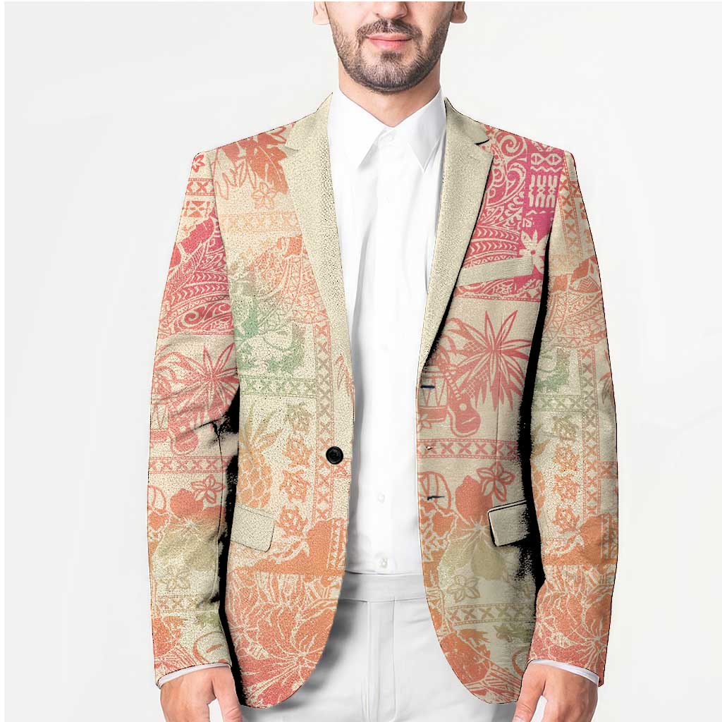 Hawaii Sweat Pink Ombre Blazer Aloha Tribal Pattern - Polynesian Pride