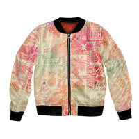 Hawaii Bomber Jacket Aloha Tribal Pattern Sweat Pink Ombre LT9 Unisex Pink - Polynesian Pride