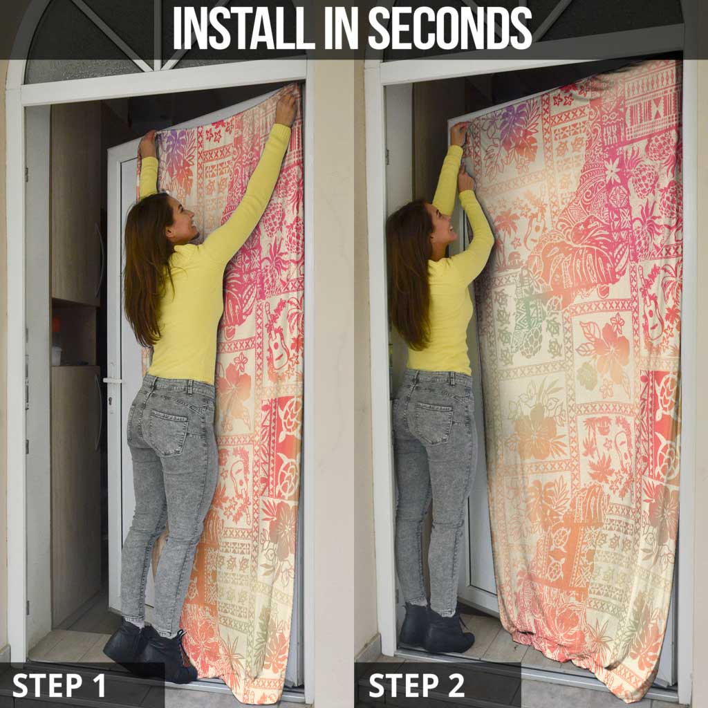 Hawaii Sweat Pink Ombre Door Cover Aloha Tribal Pattern - Polynesian Pride