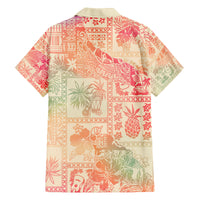 Hawaii Family Matching Tank Maxi Dress and Hawaiian Shirt Aloha Tribal Pattern Sweat Pink Ombre LT9 - Polynesian Pride