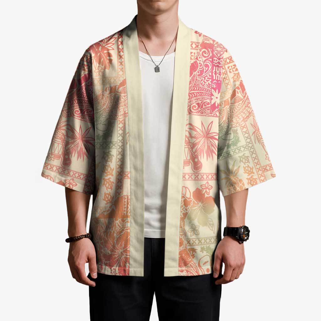 Hawaii Sweat Pink Ombre Kimono Aloha Tribal Pattern - Polynesian Pride