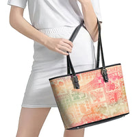 Hawaii Leather Tote Bag Aloha Tribal Pattern Sweat Pink Ombre LT9 - Polynesian Pride