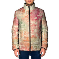 Hawaii Sweat Pink Ombre Padded Jacket Aloha Tribal Pattern LT9 Men Pink - Polynesian Pride