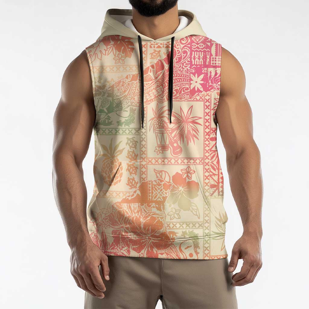 Hawaii Sweat Pink Ombre Sleeveless Hoodie Aloha Tribal Pattern LT9 - Polynesian Pride