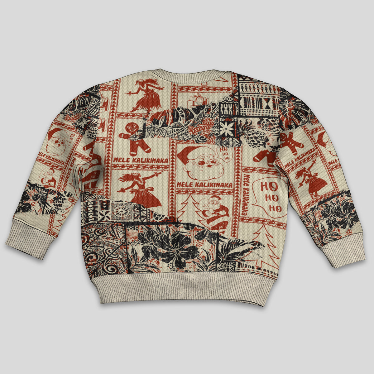 Aloha Hawaii Christmas Kid Ugly Christmas Sweater Mele Kalikimaka Tapa Tribal Retro Style LT9 - Polynesian Pride