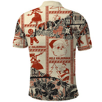 Aloha Hawaii Christmas Polo Shirt Mele Kalikimaka Tapa Tribal Retro Style LT9 - Polynesian Pride