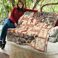 Aloha Hawaii Christmas Quilt Mele Kalikimaka Tapa Tribal Retro Style LT9 - Polynesian Pride