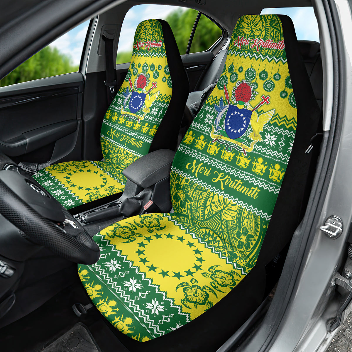 Cook Islands Christmas Car Seat Cover Santa Beach Meri Kiritimiti LT9 - Polynesian Pride
