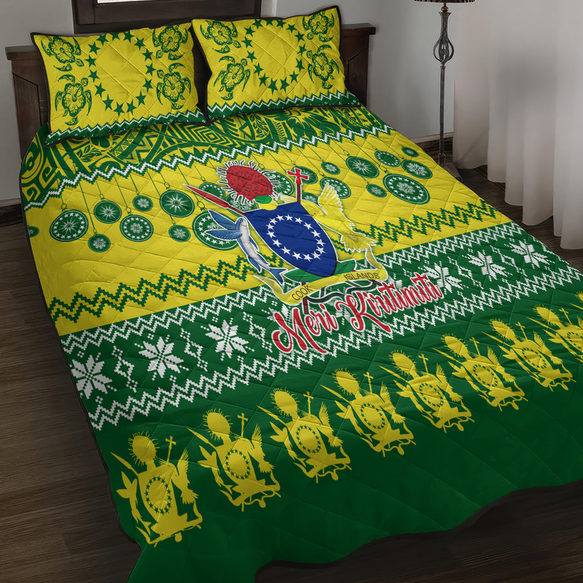 Cook Islands Christmas Quilt Bed Set Santa Beach Meri Kiritimiti LT9 - Polynesian Pride