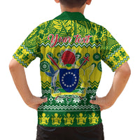 Personalised Cook Islands Christmas Family Matching Summer Maxi Dress and Hawaiian Shirt Santa Beach Meri Kiritimiti LT9 - Polynesian Pride