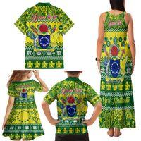 Personalised Cook Islands Christmas Family Matching Tank Maxi Dress and Hawaiian Shirt Santa Beach Meri Kiritimiti LT9 - Polynesian Pride