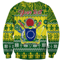 Personalised Cook Islands Christmas Sweatshirt Santa Beach Meri Kiritimiti LT9 - Polynesian Pride