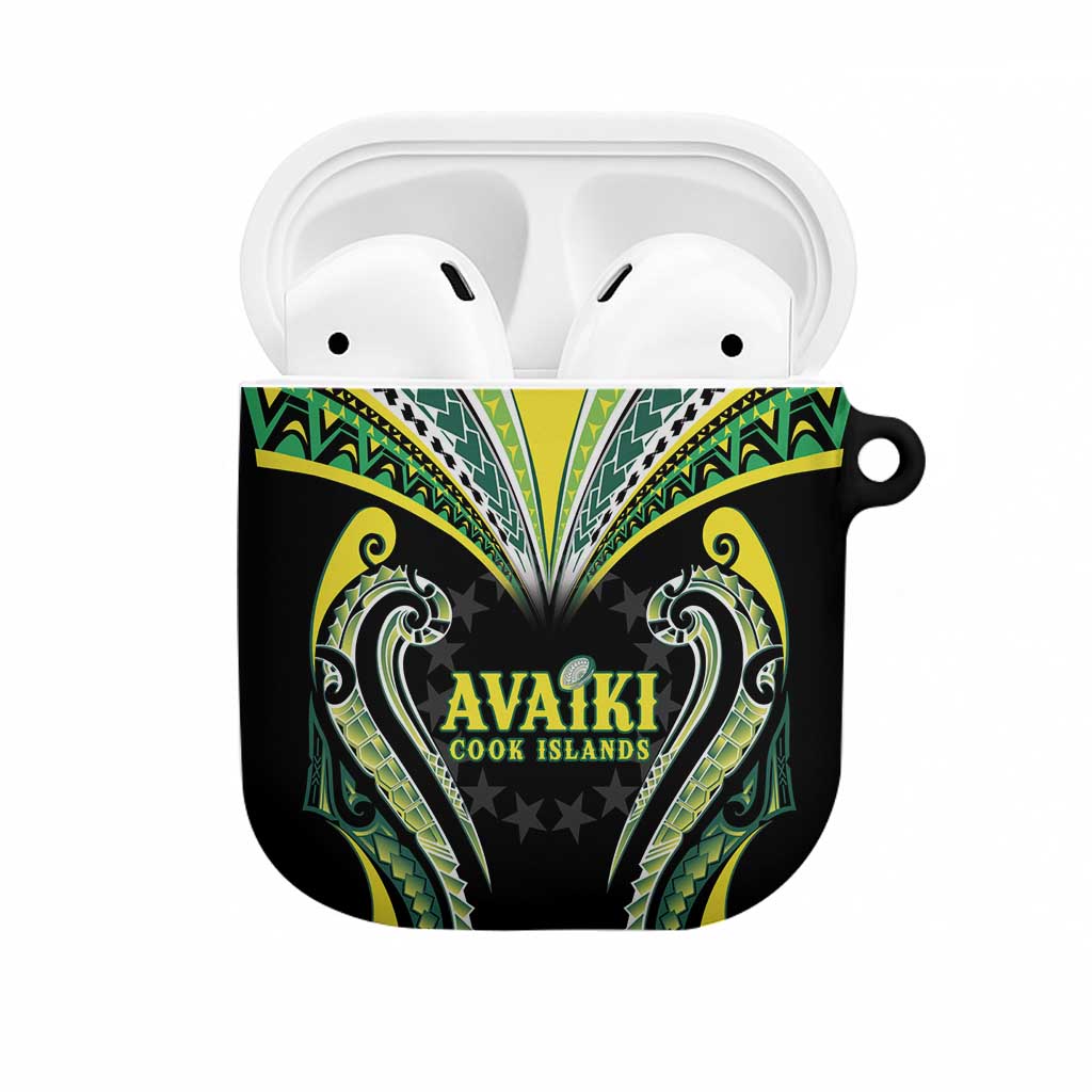 Rugby Cook Islands Avaiki AirPods Case Black Kuki Airani Tribal Maori Inspired LT9 Black - Polynesian Pride