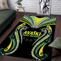 Rugby Cook Islands Avaiki Area Rug Black Kuki Airani Tribal Maori Inspired LT9 Black - Polynesian Pride