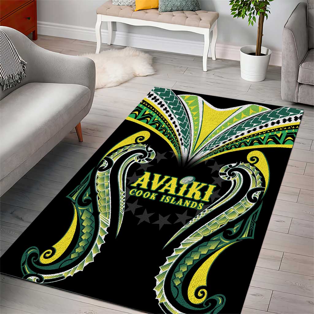 Rugby Cook Islands Avaiki Area Rug Black Kuki Airani Tribal Maori Inspired LT9 - Polynesian Pride