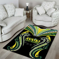 Rugby Cook Islands Avaiki Area Rug Black Kuki Airani Tribal Maori Inspired LT9 - Polynesian Pride