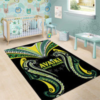 Rugby Cook Islands Avaiki Area Rug Black Kuki Airani Tribal Maori Inspired LT9 - Polynesian Pride