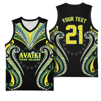 Custom Rugby Cook Islands Avaiki Basketball Jersey Black Kuki Airani Tribal Maori Inspired LT9 - Polynesian Pride