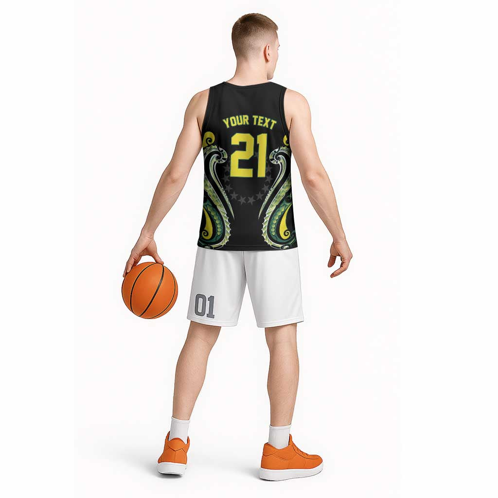 Custom Rugby Cook Islands Avaiki Basketball Jersey Black Kuki Airani Tribal Maori Inspired LT9 - Polynesian Pride