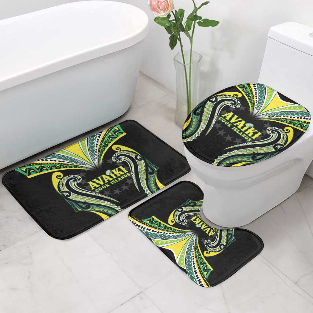 Rugby Cook Islands Avaiki Bathroom Set Black Kuki Airani Tribal Maori Inspired LT9 - Polynesian Pride