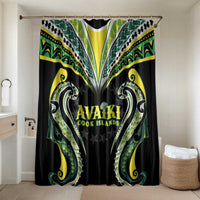 Rugby Cook Islands Avaiki Bathroom Set Black Kuki Airani Tribal Maori Inspired LT9 Shower Curtain Only Black - Polynesian Pride
