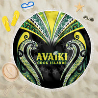 Rugby Cook Islands Avaiki Beach Blanket Black Kuki Airani Tribal Maori Inspired LT9 One Size 150cm Black - Polynesian Pride